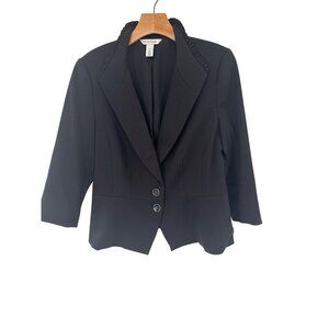 White House Black Market Womens Ruffled Collar  Blazer jacket Size 12
